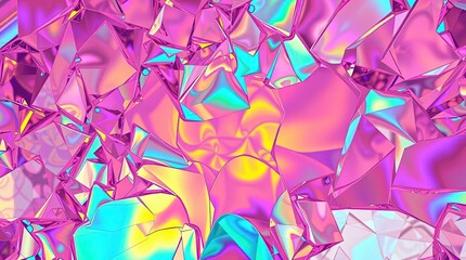Poster - Abstract vibrant reflections of pink and purple light create a colorful and dynamic visual experience in an imaginative art piece