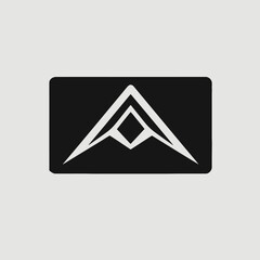 Poster - Abstract mountain peak logo design vector graphic geometric shape black and white branding identity symbol silhouette