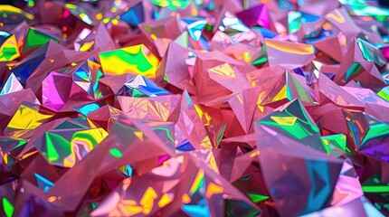 Poster - Shimmering kaleidoscope of vibrant colors in abstract geometric shapes creates a mesmerizing visual effect
