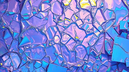 Poster - Colorful shards of glass glimmer under soft light, creating a mesmerizing abstract display of shards in various hues