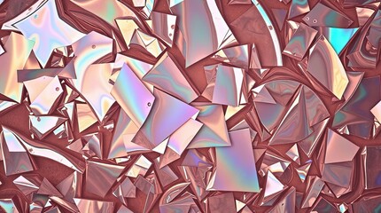 Poster - Colorful shards of shiny material create a mesmerizing pattern evoking a sense of modern art and dynamic textures