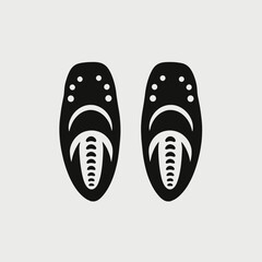 Poster - Black white footwear shoes design pattern illustration graphic vector art abstract modern minimal style pair silhouette