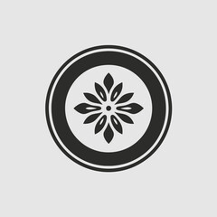 Poster - Flower floral blossom petals nature plant circle vector design graphic illustration art icon symbol logo silhouette