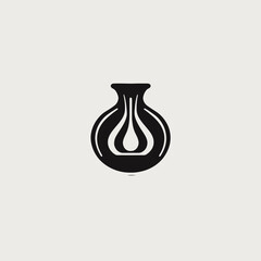 Poster - Black vase pot container graphic design vector illustration art silhouette drawing simple shape image icon 1