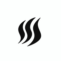 Poster - Abstract steam hot vapor smoke heat flow symbol aroma design black white background illustration graphic silhouette
