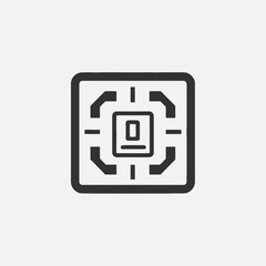 Poster - Square target technology aim focus precision accuracy design element symbol icon graphic vector 100 silhouette
