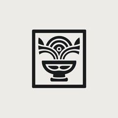 Poster - Abstract bowl design vector illustration graphic art decorative element modern simple line drawing icon symbol logo silhouette