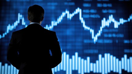 Poster - Businessman analyzing stock market data with focus and attention