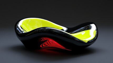 Aufkleber - Artistic glossy bowl with fluid interior and abstract design
