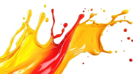 Poster - Splashing vibrant colors red and yellow paint create dynamic action