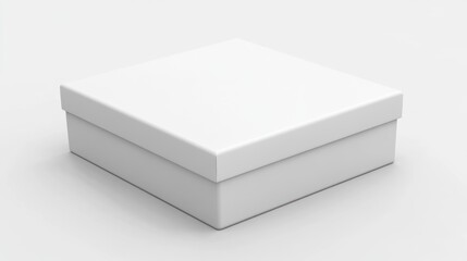 Aufkleber - Clean minimal white box with lid on white background