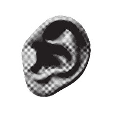 Wall Mural - ear halftone grunge vector design element