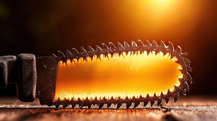 Aufkleber - A close up view of the illuminated saw blade