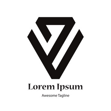 v or vg letter initial black creative logo design icon
