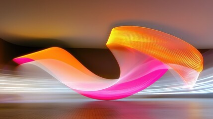 Poster - An abstract display of illuminated light forms with varied coloration