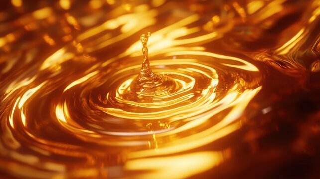 Radiant ripple follows fluid drop's twist, background shows