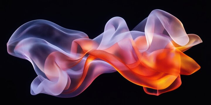 Background reveals radiant shape of fluid haze twist