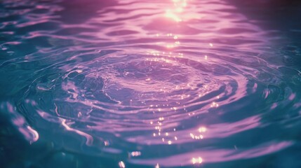 Poster - Ripples in colorful water create beautiful circular patterns