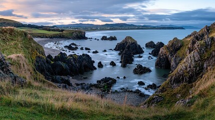 Poster - Dramatic coastal scene featuring rocky formations and the ocean waters