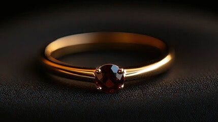 Poster - A stunning golden ring with a vibrant red gemstone