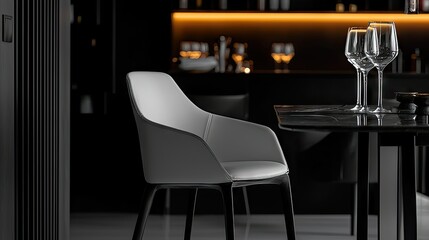 Poster - An elegant modern interior scene with table and chair