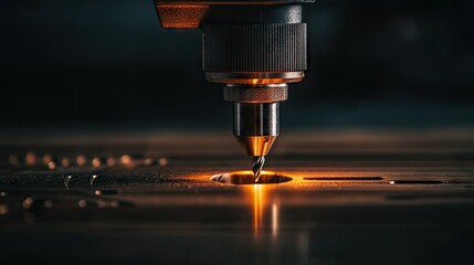 Poster - A Close Up Image Of A Drilling Machine At Work