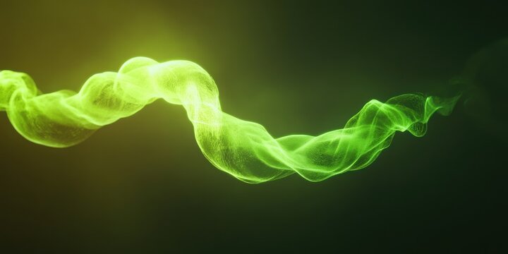 Fog drops twist, creating glowing thread, background hue