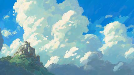 Wall Mural - coral reef and blue sky