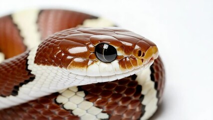 Aufkleber - Close-up shot of a snake's head and body on a white background