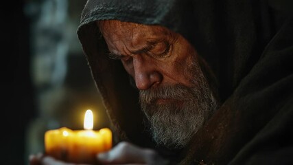 Aufkleber - A person holding a burning candle, great for representing guidance or warmth