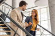 © Dusan Petkovic - Businesspeople walking on staircase at enterprise and discussing business strategy,