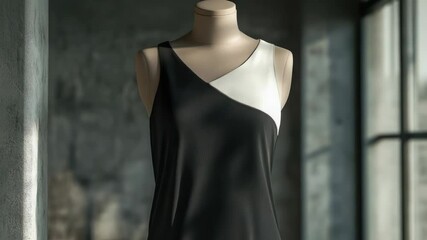 Poster - A black and white dress displayed on a mannequin
