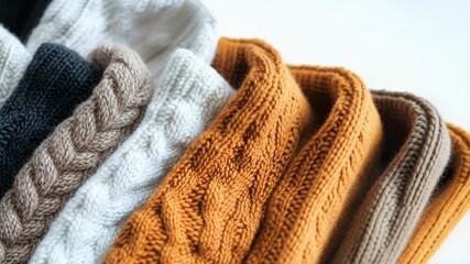 Poster - A macro shot of various colored yarns, ideal for use in crafting or design projects