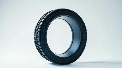 Poster - A close-up view of a tire on a clean white background