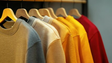 Aufkleber - Various colored shirts displayed on a rack