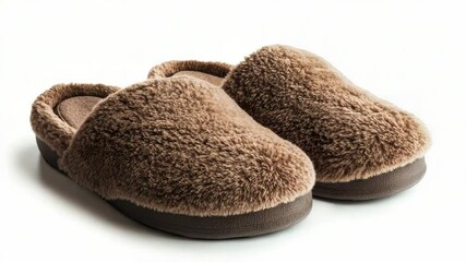 Aufkleber - A pair of brown slippers on a white surface