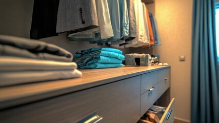 Aufkleber - A closet packed with clothes and accessories, suitable for use in fashion, lifestyle or storage concepts