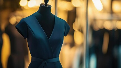 Aufkleber - A dress displayed on a mannequin in a storefront, with potential uses for fashion, retail, and advertising