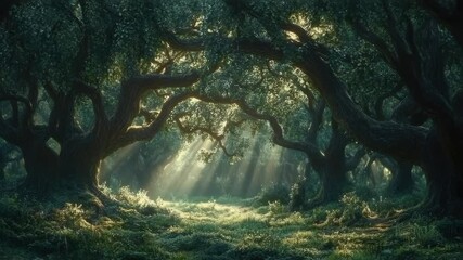 Poster - A dense forest with numerous green trees, ideal for nature and outdoor scenes