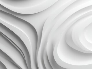 Poster - Abstract white wave background with fluid shapes and dynamic shadows