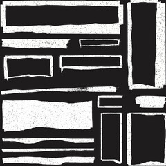 Poster - Abstract black and white grunge shapes and frames for design elements and backgrounds
