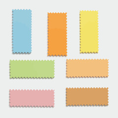 Poster - Colorful scalloped sticky notes arranged on a white background for organization and design.