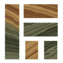 Poster - Decorative layered abstract designs with scalloped edges in earthy tones for creative projects