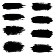 Poster - Isolated black brush strokes on white background, perfect for design elements and textures