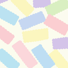 Poster - Pastel-colored scalloped rectangles scattered across a cream-colored background for design elements