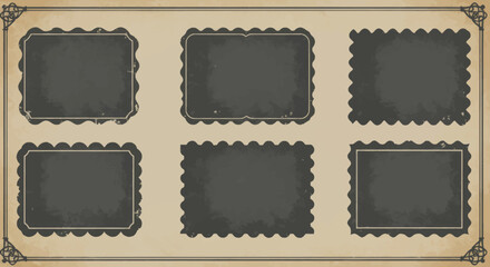 Poster - Vintage photo album page with retro frames and textures for nostalgic memories and designs