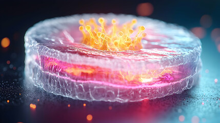 Poster - a visually stunning abstract depiction of a biological structure showcasing intricate cellular detai