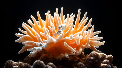 Poster - a vibrant sea anemone with delicate tentacles. suggestion: use this image as a desktop background to