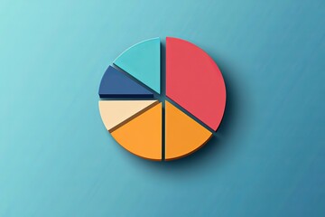 Poster - Colorful 3D Pie Chart Data Infographic Business Presentation Marketing Strategy Colorful Segments Statistics Data Analysis Report Financial Growth Planning Success Visual Business 