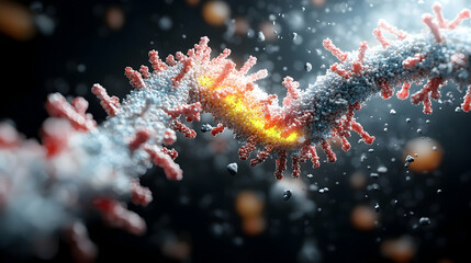Poster - microscopic view of a virus in a medical context. great for educational material or science projects